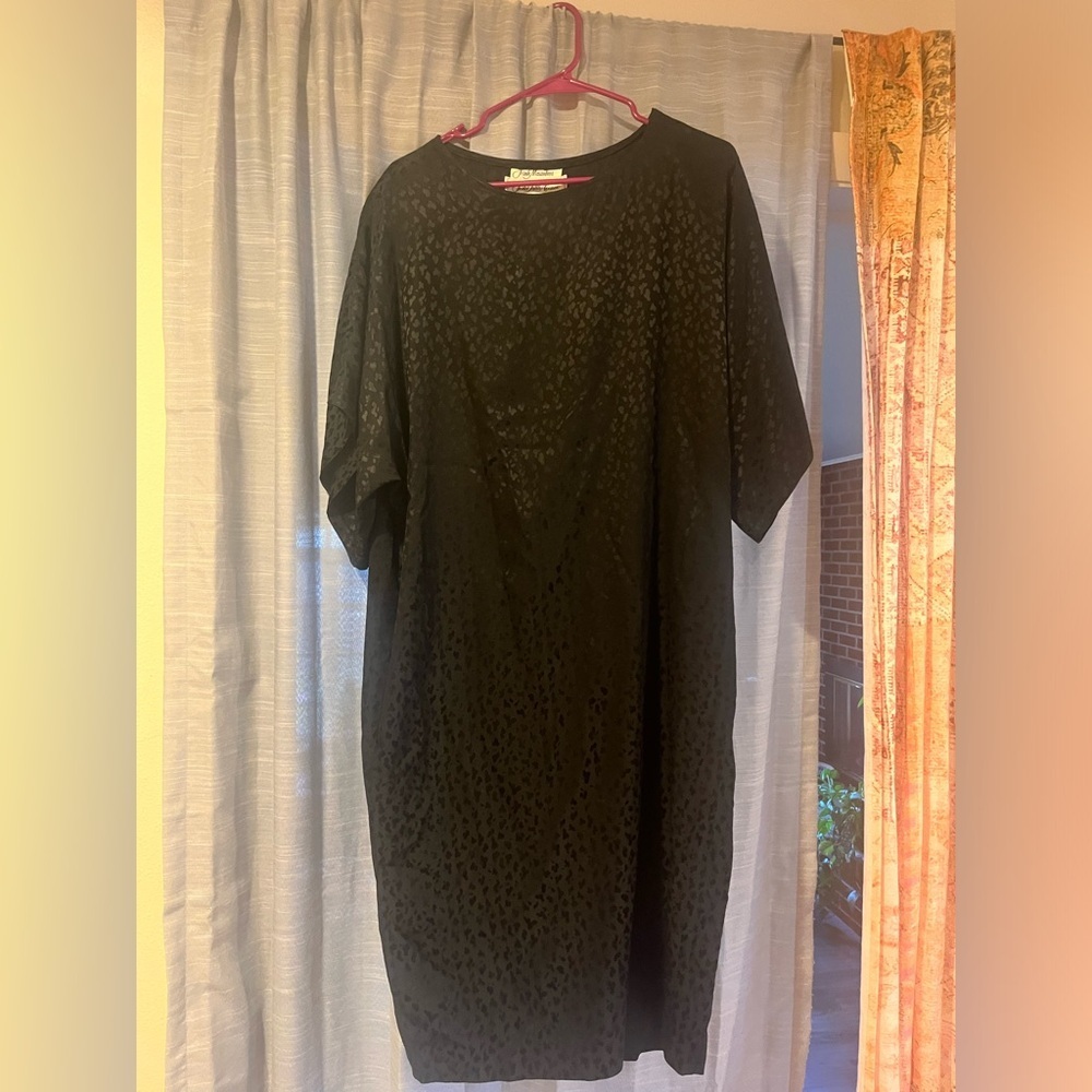 frank masandrea vintage black silk dress - Picture 1 of 7
